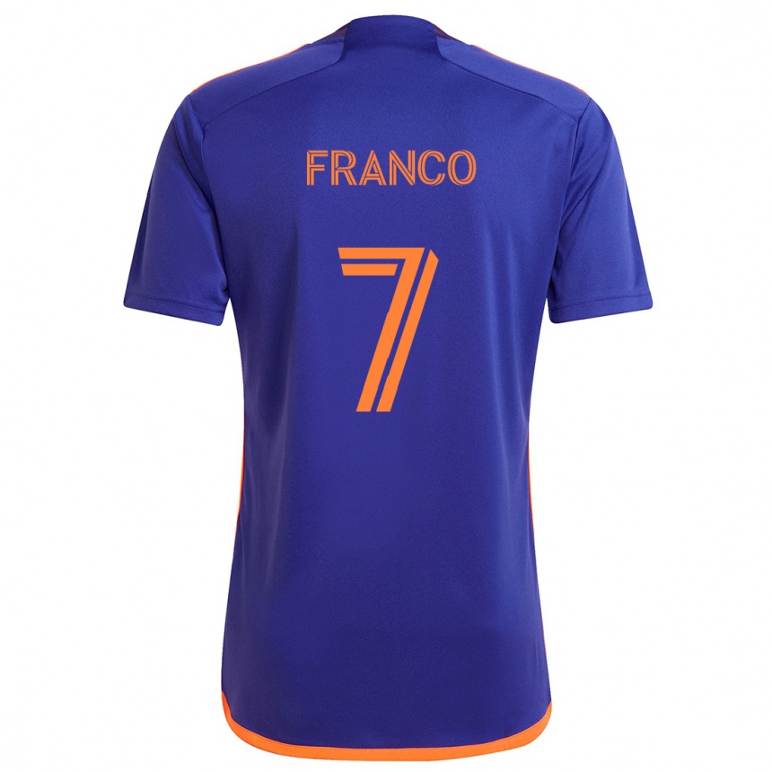 Men Football Iván Franco #7 Purple Orange Away Jersey 2024/25 T-Shirt Nz