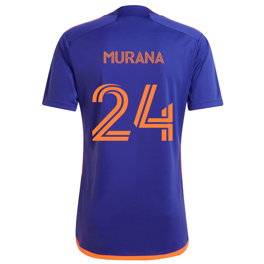 Men Football Mujeeb Murana #24 Purple Orange Away Jersey 2024/25 T-Shirt Nz