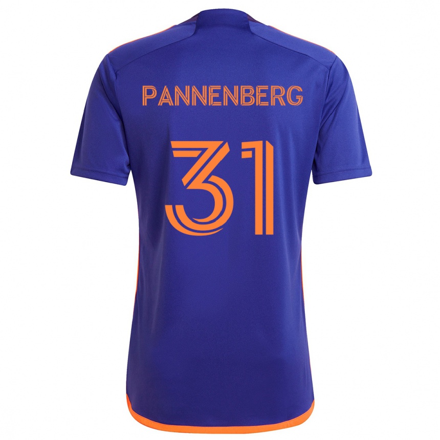 Men Football Andrew Pannenberg #31 Purple Orange Away Jersey 2024/25 T-Shirt Nz