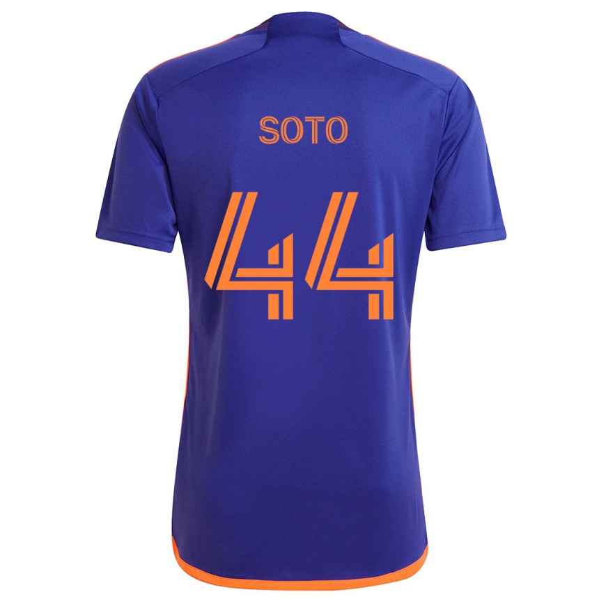 Men Football Ezekiel Soto #44 Purple Orange Away Jersey 2024/25 T-Shirt Nz