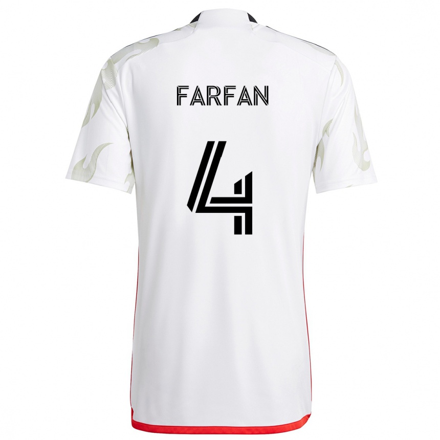 Men Football Marco Farfán #4 White Red Black Away Jersey 2024/25 T-Shirt Nz