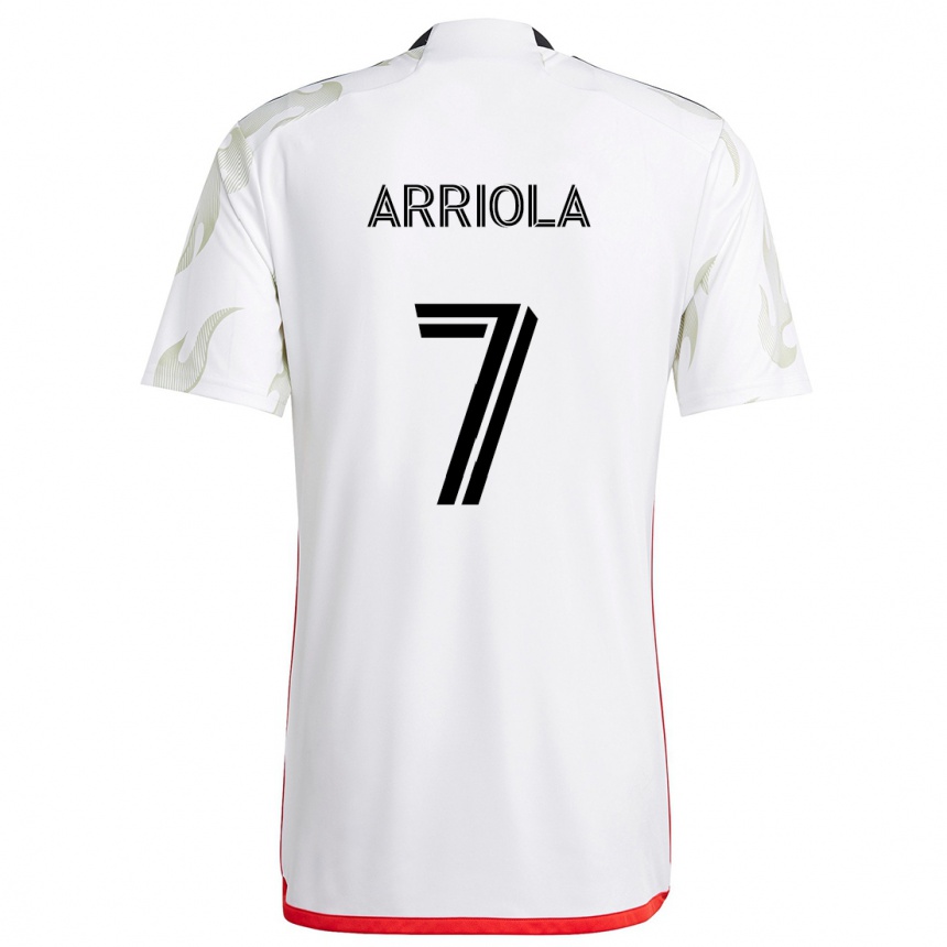 Men Football Paul Arriola #7 White Red Black Away Jersey 2024/25 T-Shirt Nz