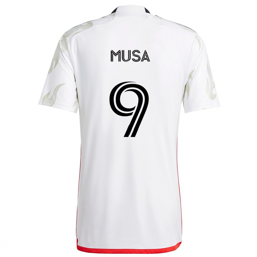 Men Football Petar Musa #9 White Red Black Away Jersey 2024/25 T-Shirt Nz