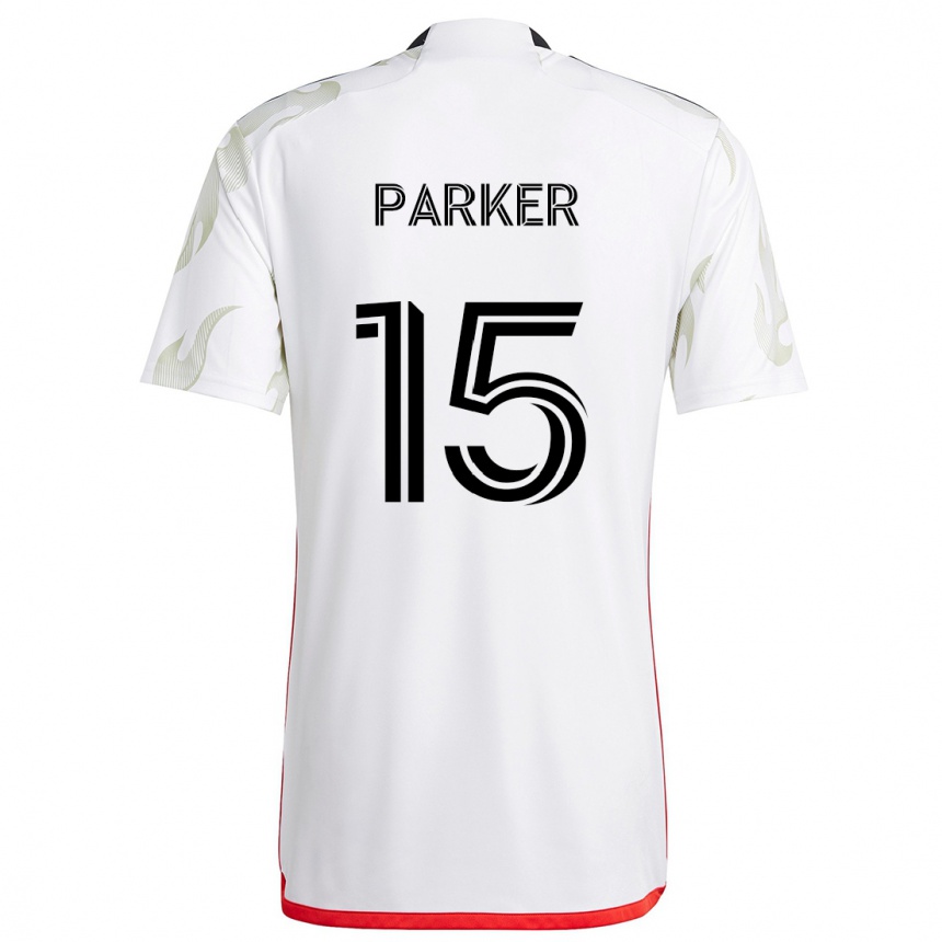 Men Football Isaiah Parker #15 White Red Black Away Jersey 2024/25 T-Shirt Nz