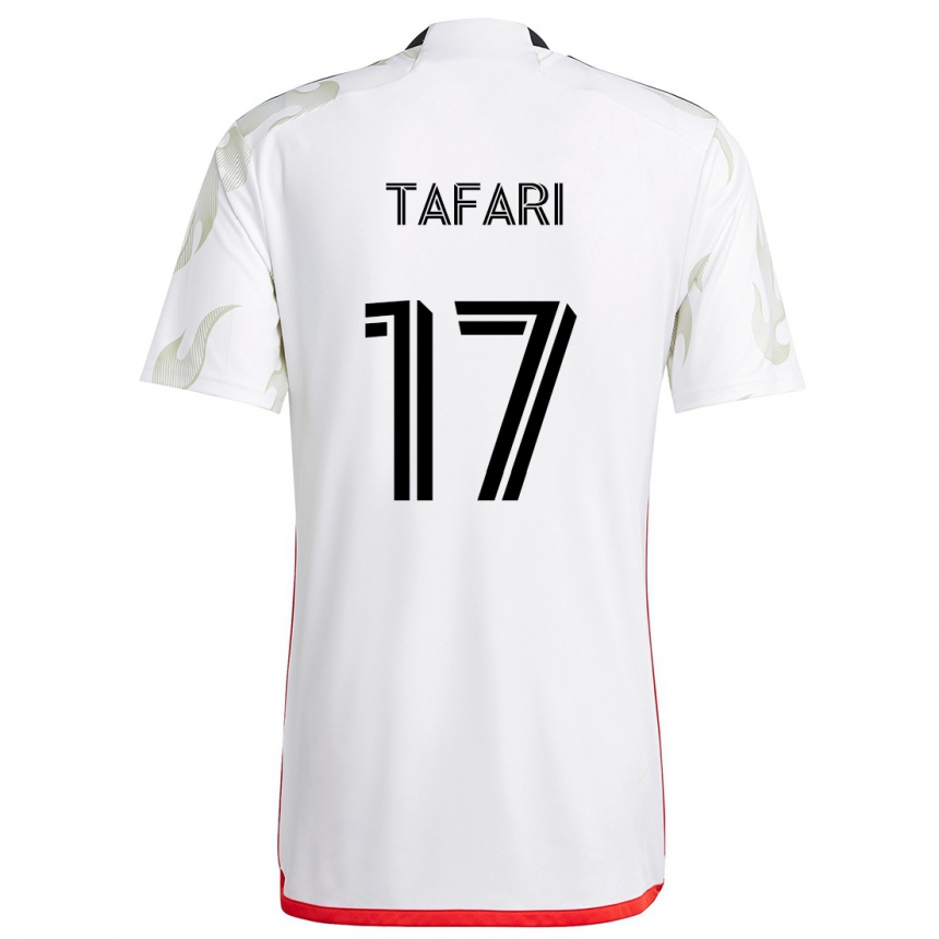 Men Football Nkosi Tafari #17 White Red Black Away Jersey 2024/25 T-Shirt Nz