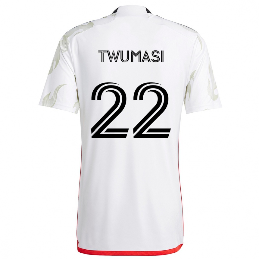 Men Football Ema Twumasi #22 White Red Black Away Jersey 2024/25 T-Shirt Nz