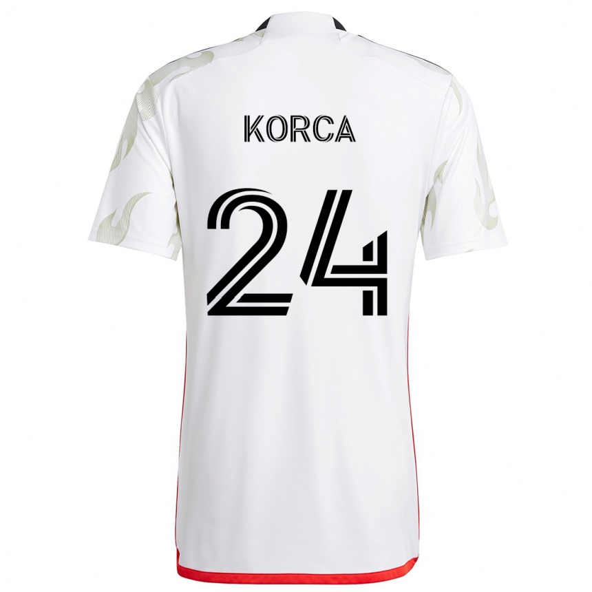 Men Football Amet Korca #24 White Red Black Away Jersey 2024/25 T-Shirt Nz