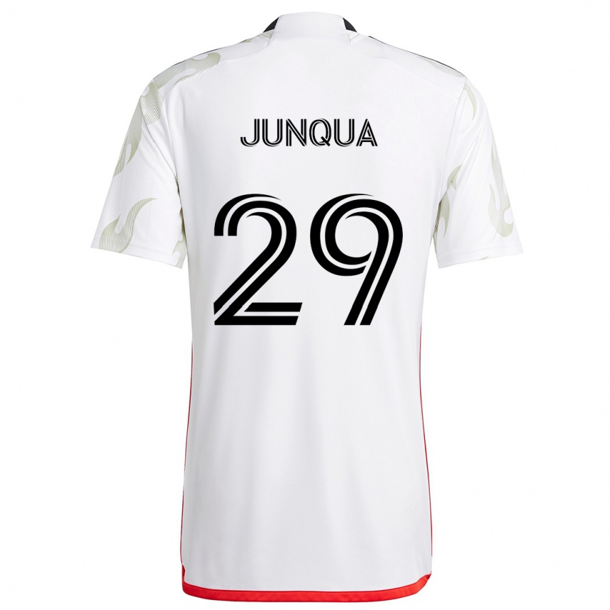 Men Football Sam Junqua #29 White Red Black Away Jersey 2024/25 T-Shirt Nz