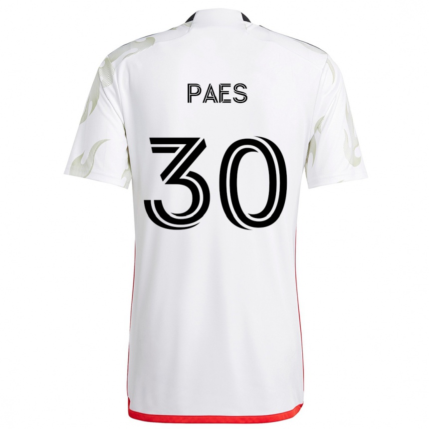 Men Football Maarten Paes #30 White Red Black Away Jersey 2024/25 T-Shirt Nz