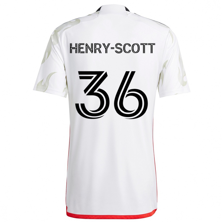 Men Football Malik Henry-Scott #36 White Red Black Away Jersey 2024/25 T-Shirt Nz