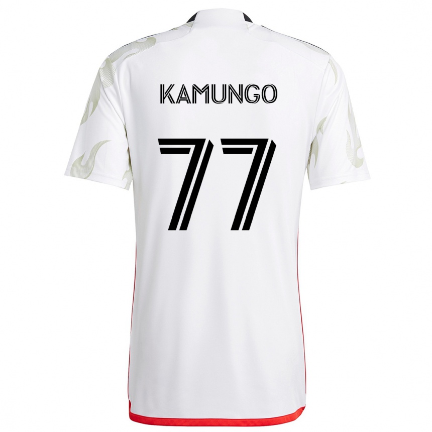 Men Football Bernard Kamungo #77 White Red Black Away Jersey 2024/25 T-Shirt Nz