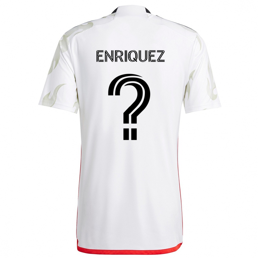 Men Football Fabian Enriquez #0 White Red Black Away Jersey 2024/25 T-Shirt Nz