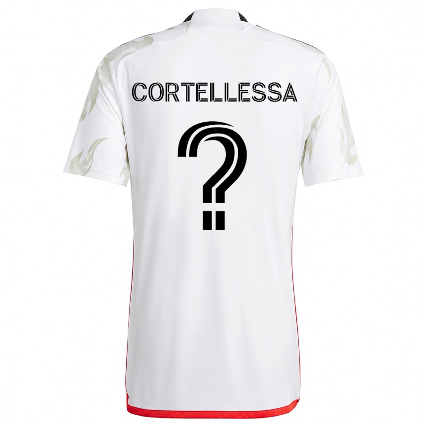 Men Football Michael Cortellessa #0 White Red Black Away Jersey 2024/25 T-Shirt Nz