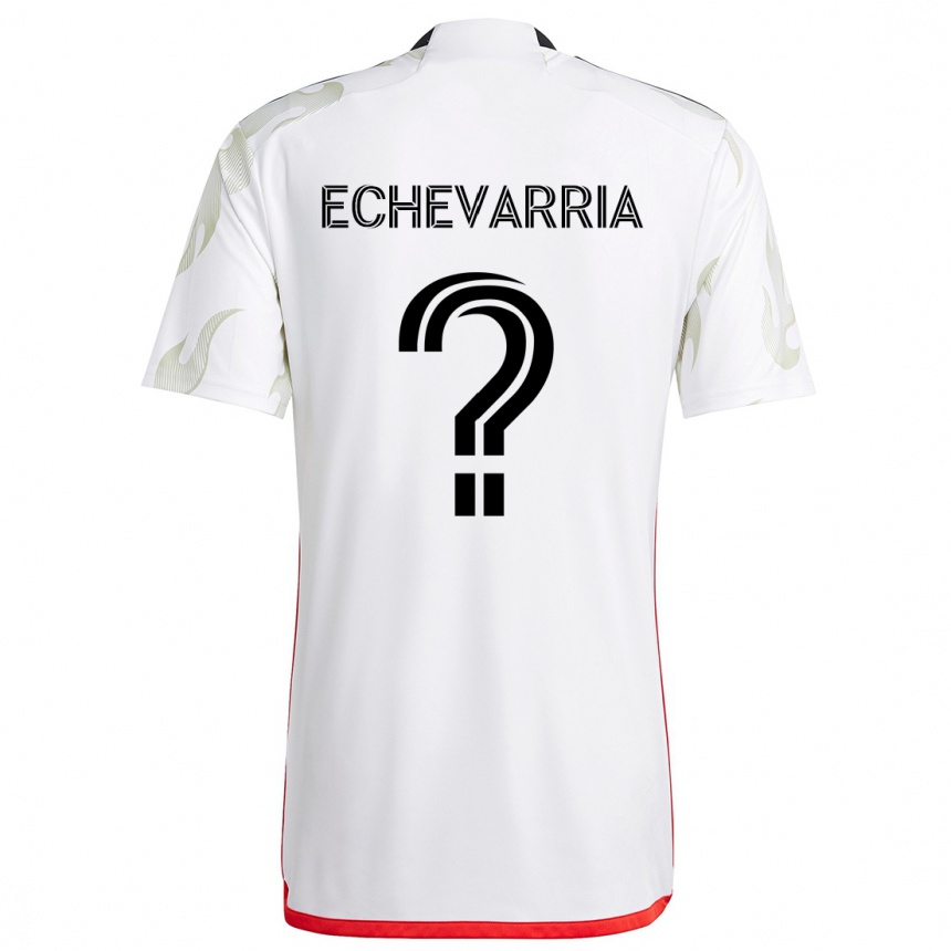 Men Football Diego Echevarria #0 White Red Black Away Jersey 2024/25 T-Shirt Nz