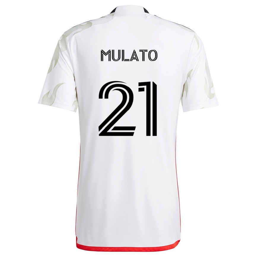 Men Football José Mulato #21 White Red Black Away Jersey 2024/25 T-Shirt Nz