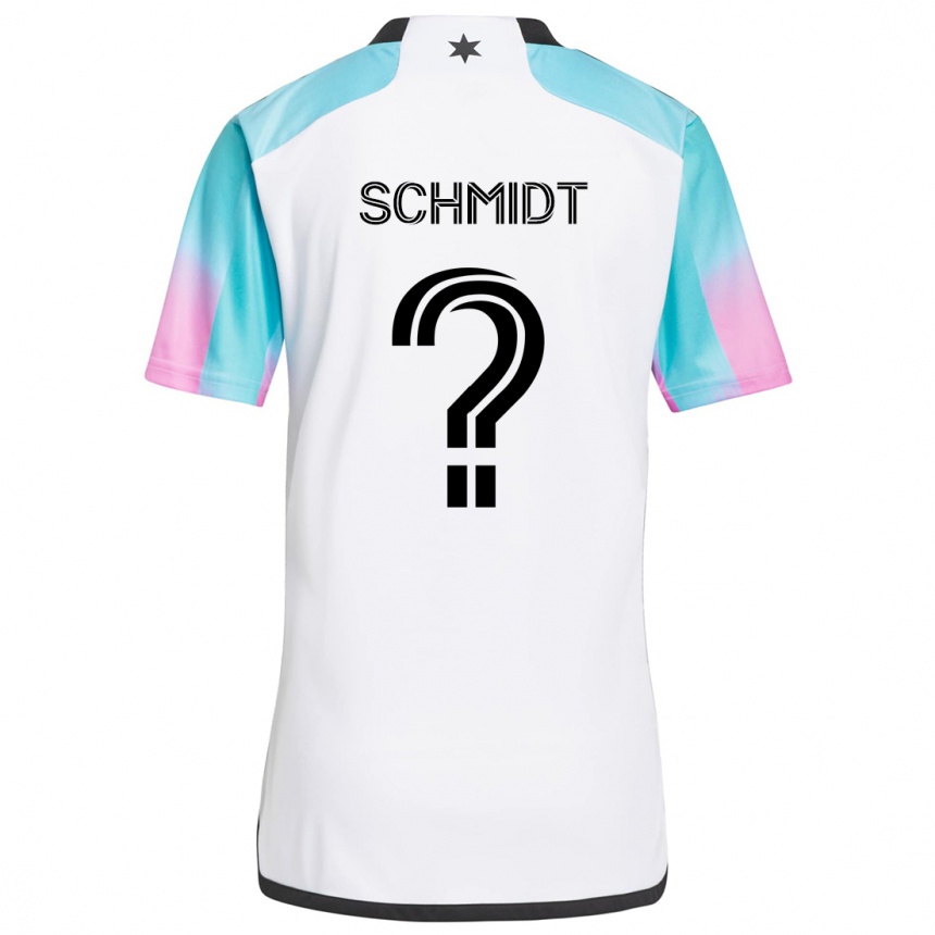 Men Football William Schmidt #0 White Blue Black Away Jersey 2024/25 T-Shirt Nz