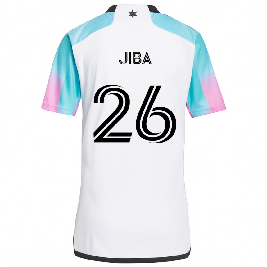 Men Football Ryen Jiba #26 White Blue Black Away Jersey 2024/25 T-Shirt Nz