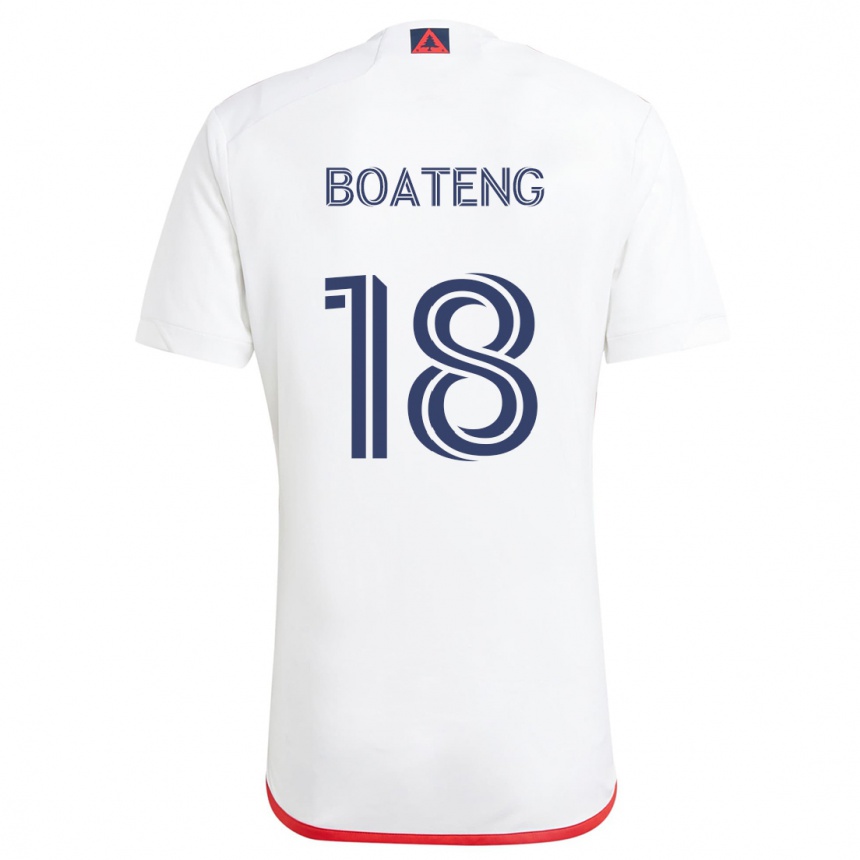 Men Football Emmanuel Boateng #18 White Red Away Jersey 2024/25 T-Shirt Nz