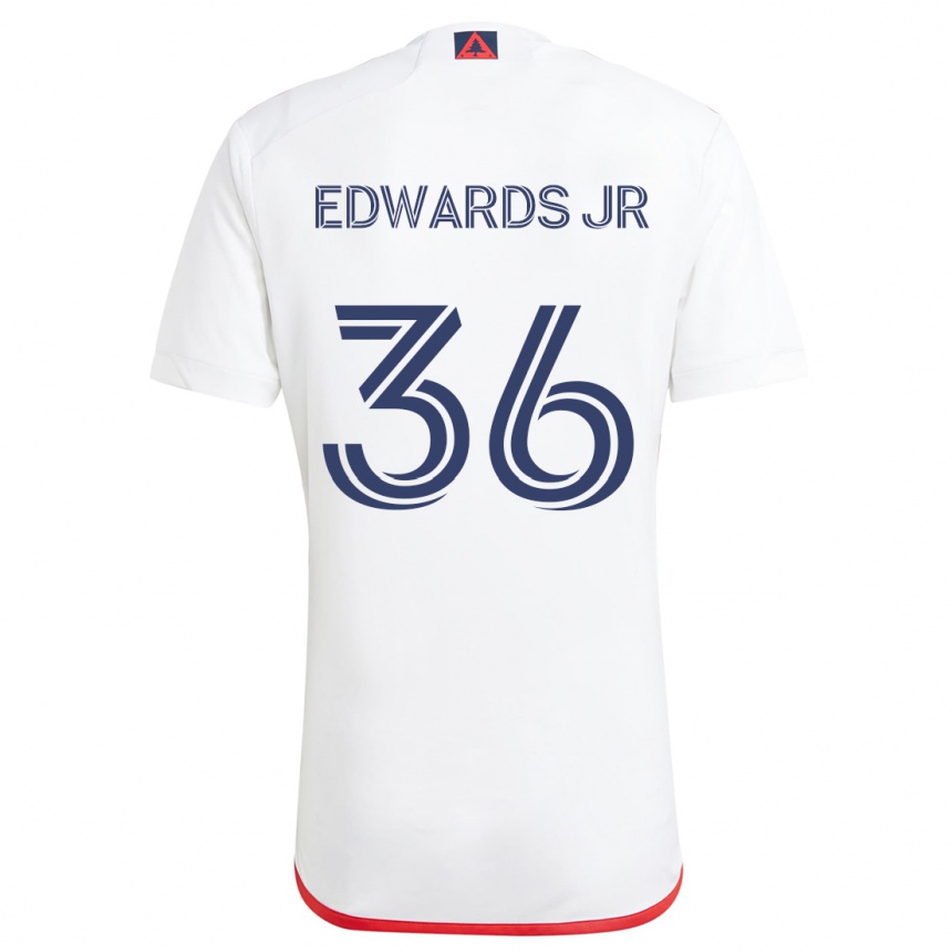 Men Football Earl Edwards Jr. #36 White Red Away Jersey 2024/25 T-Shirt Nz