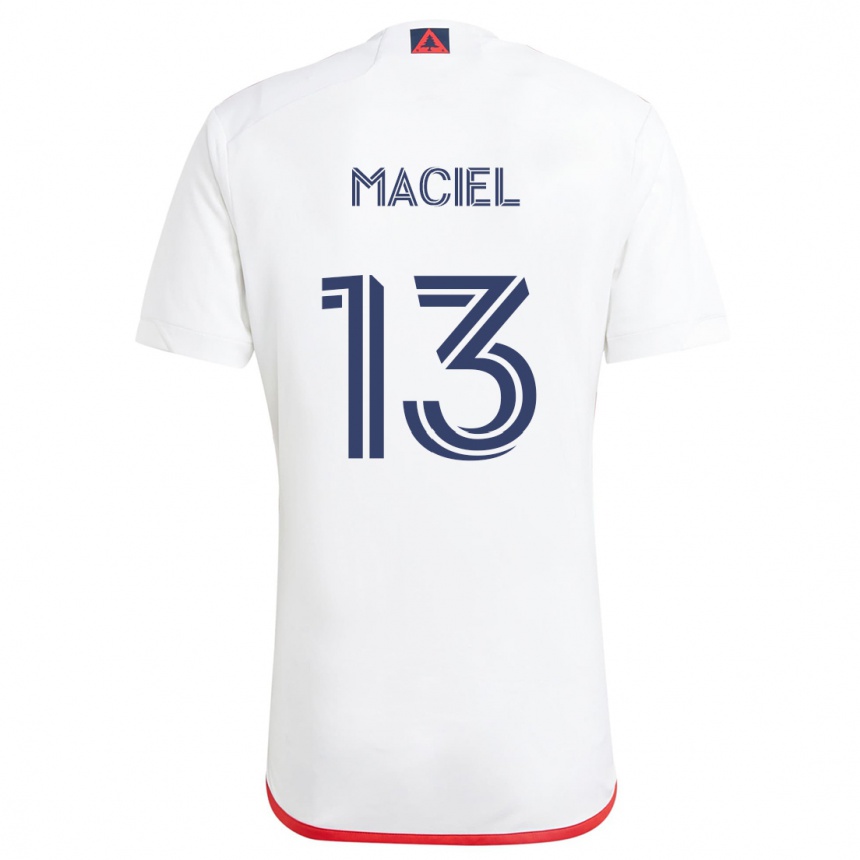 Men Football Maciel #13 White Red Away Jersey 2024/25 T-Shirt Nz