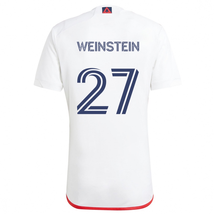 Men Football Max Weinstein #27 White Red Away Jersey 2024/25 T-Shirt Nz