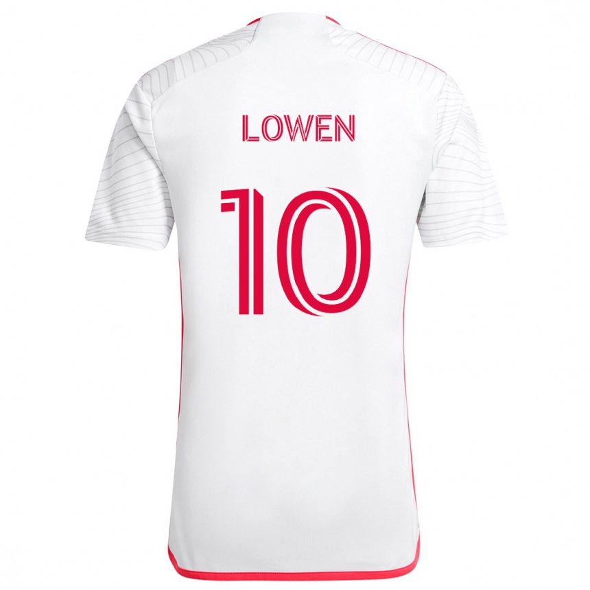 Men Football Eduard Löwen #10 White Red Away Jersey 2024/25 T-Shirt Nz