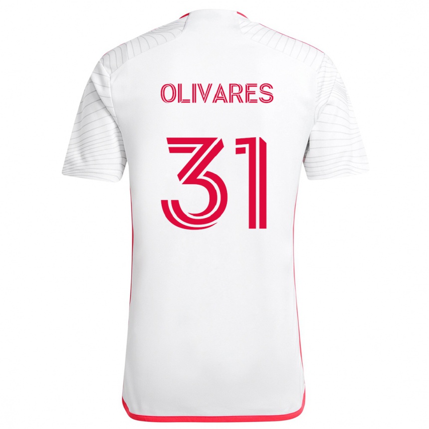 Men Football Christian Olivares #31 White Red Away Jersey 2024/25 T-Shirt Nz