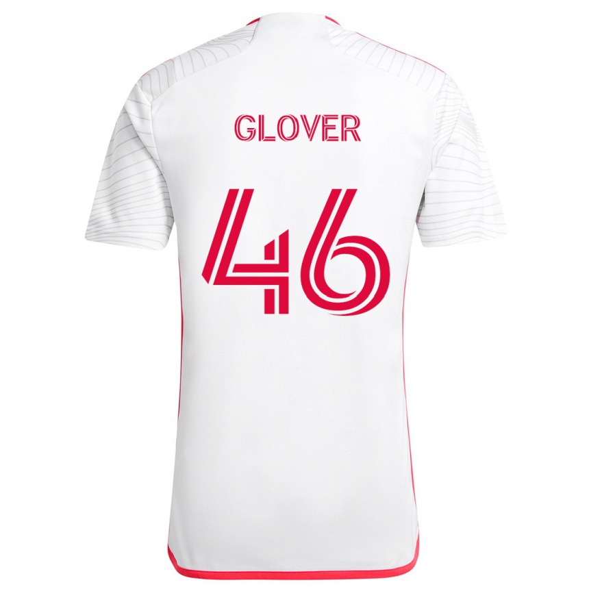 Men Football Caden Glover #46 White Red Away Jersey 2024/25 T-Shirt Nz