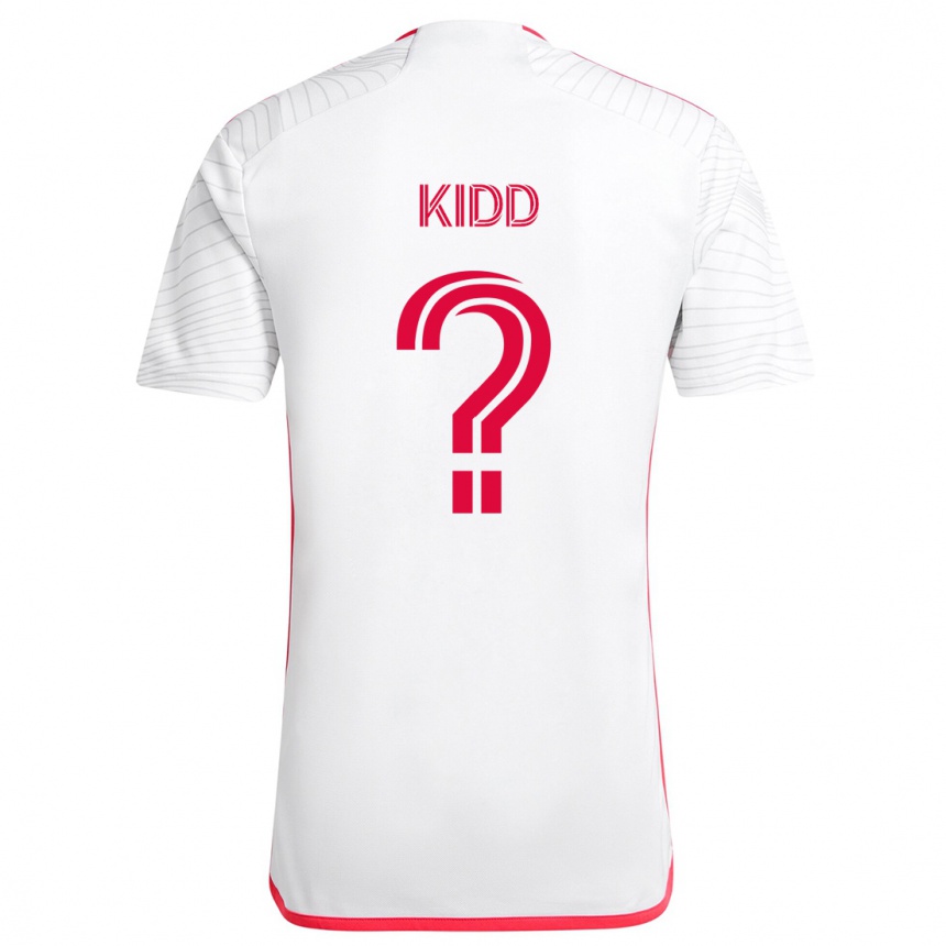 Men Football Matteo Kidd #0 White Red Away Jersey 2024/25 T-Shirt Nz