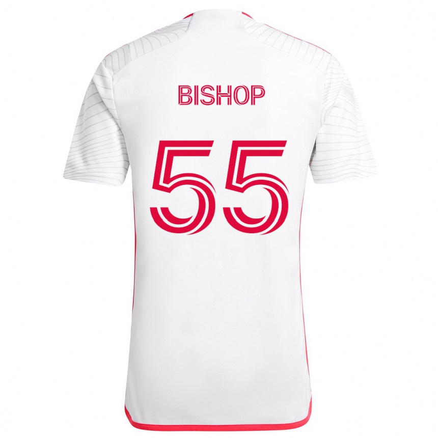 Men Football Nick Bishop #55 White Red Away Jersey 2024/25 T-Shirt Nz