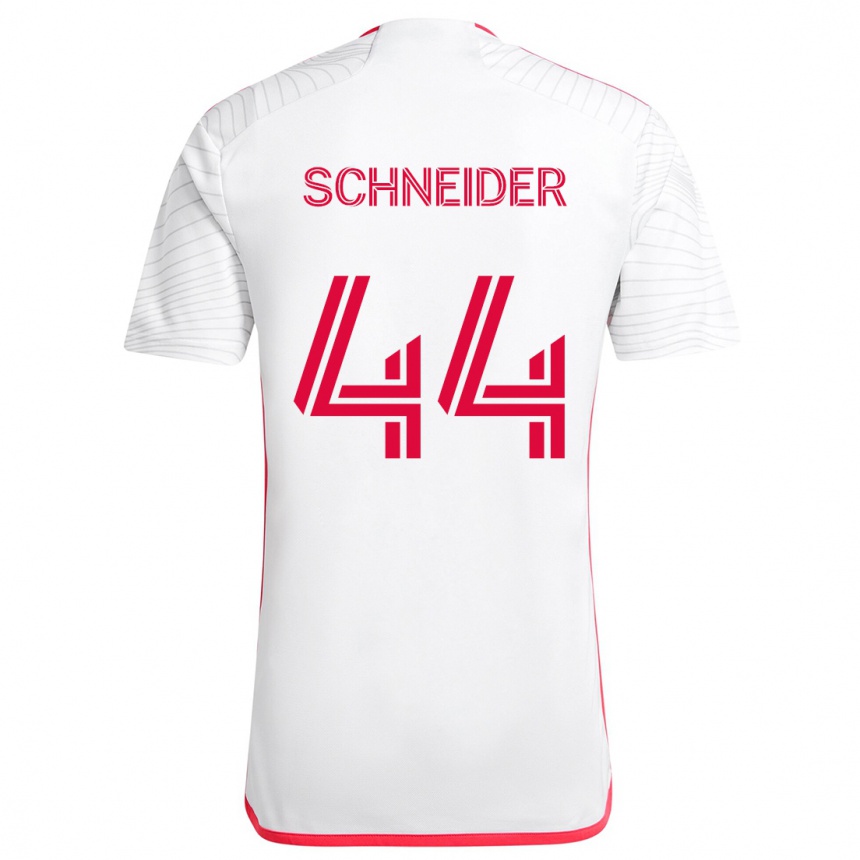 Men Football Max Schneider #44 White Red Away Jersey 2024/25 T-Shirt Nz