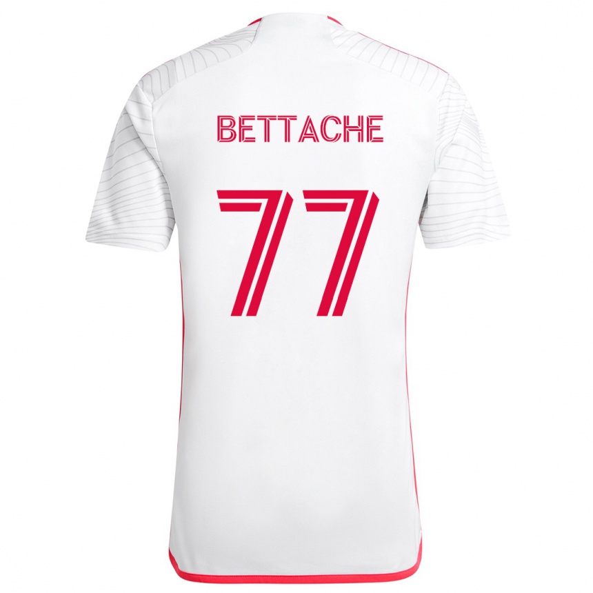 Men Football Faysal Bettache #77 White Red Away Jersey 2024/25 T-Shirt Nz