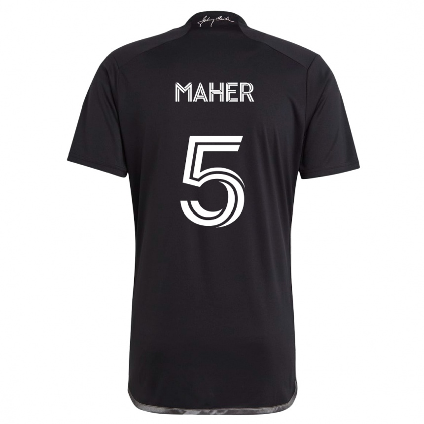 Men Football Jack Maher #5 Black Away Jersey 2024/25 T-Shirt Nz