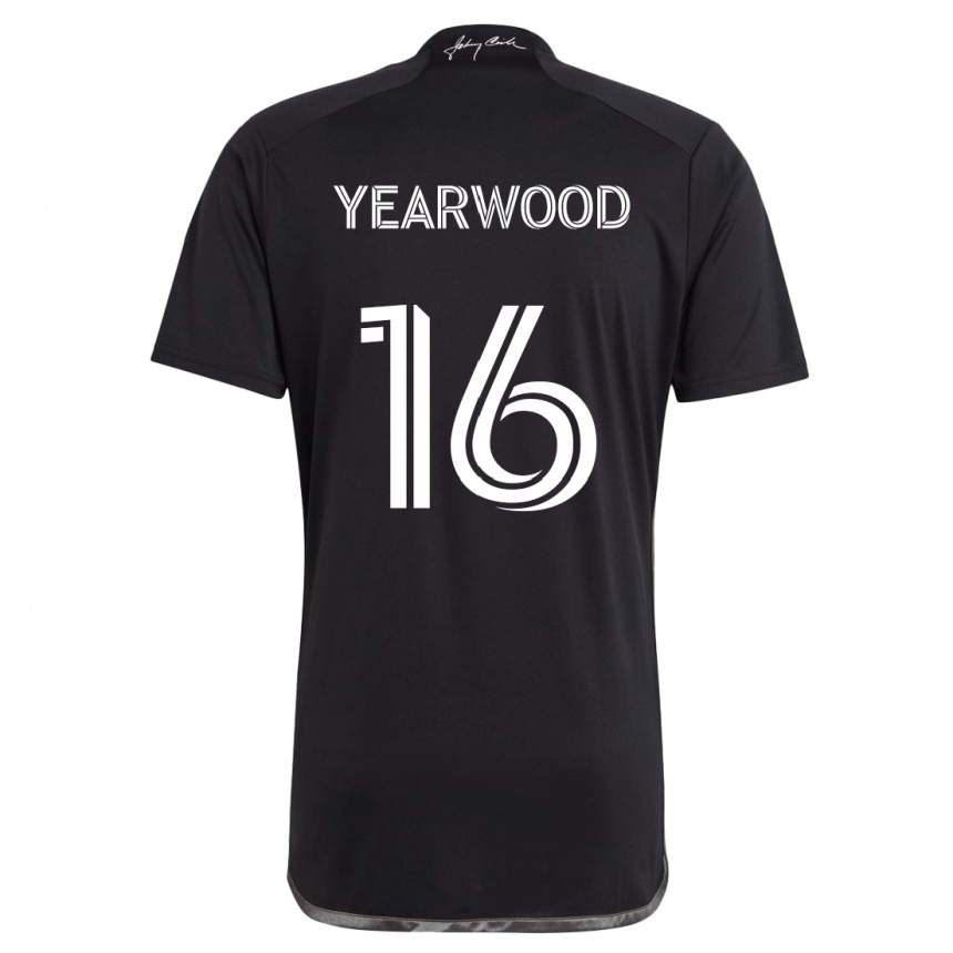 Men Football Dru Yearwood #16 Black Away Jersey 2024/25 T-Shirt Nz