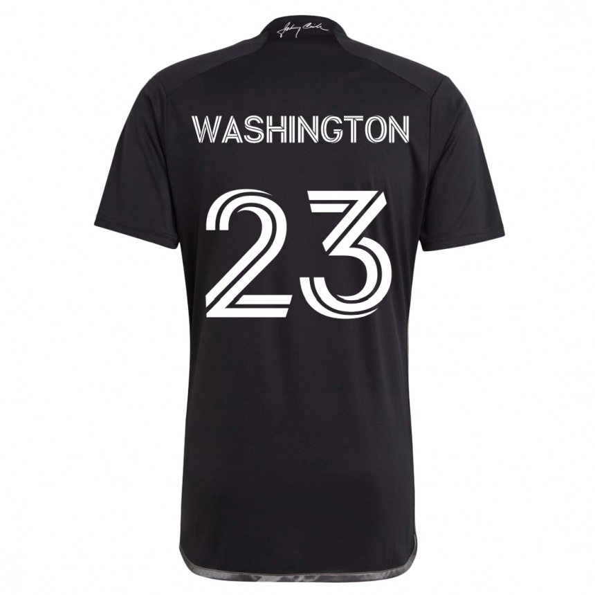 Men Football Taylor Washington #23 Black Away Jersey 2024/25 T-Shirt Nz