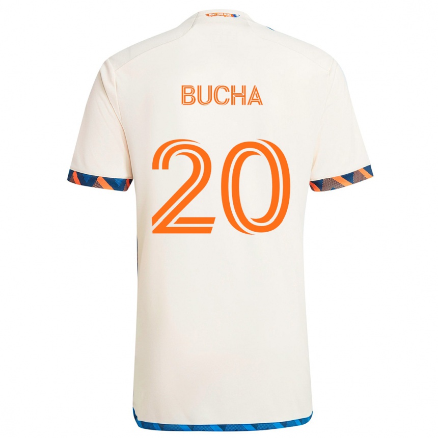 Men Football Pavel Bucha #20 White Orange Away Jersey 2024/25 T-Shirt Nz