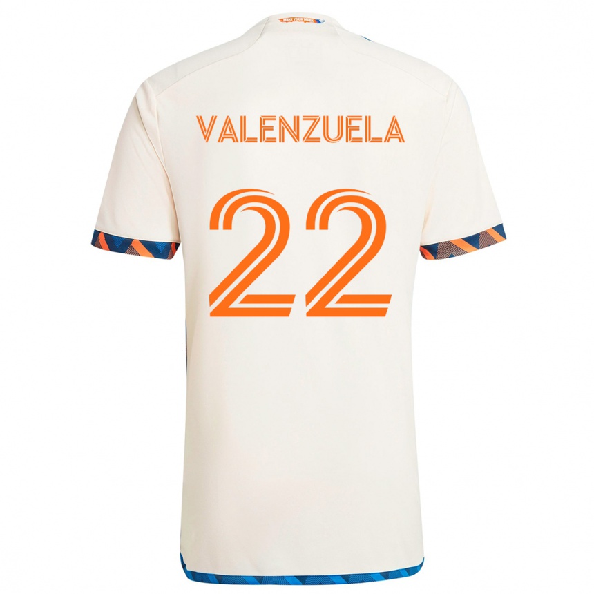 Men Football Gerardo Valenzuela #22 White Orange Away Jersey 2024/25 T-Shirt Nz