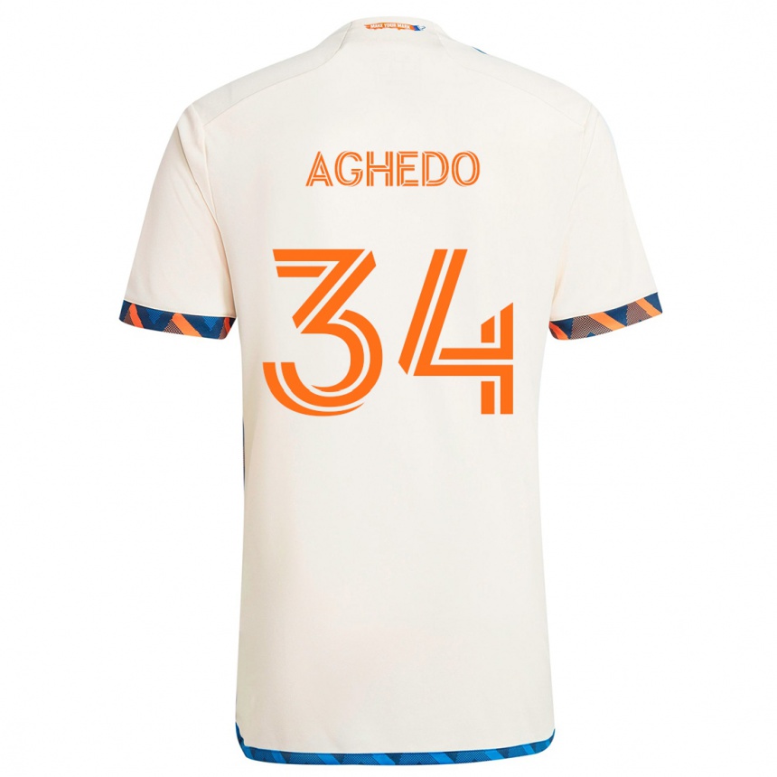 Men Football London Aghedo #34 White Orange Away Jersey 2024/25 T-Shirt Nz