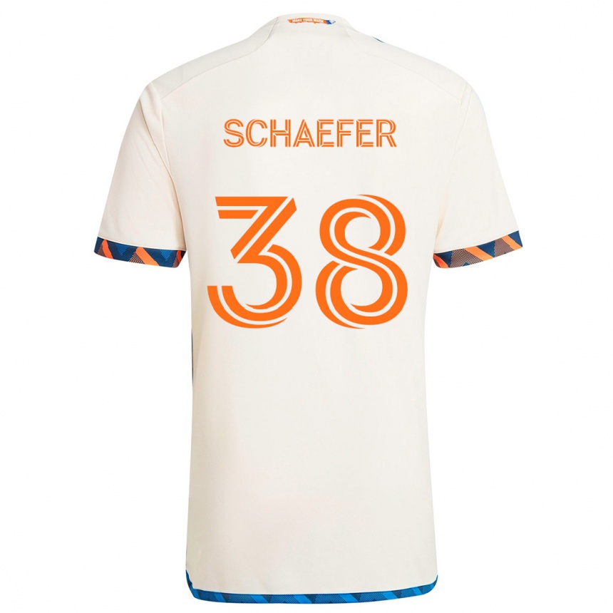 Men Football Brian Schaefer #38 White Orange Away Jersey 2024/25 T-Shirt Nz