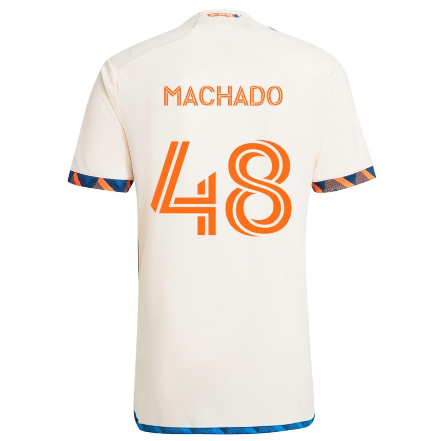 Men Football Juan Machado #48 White Orange Away Jersey 2024/25 T-Shirt Nz