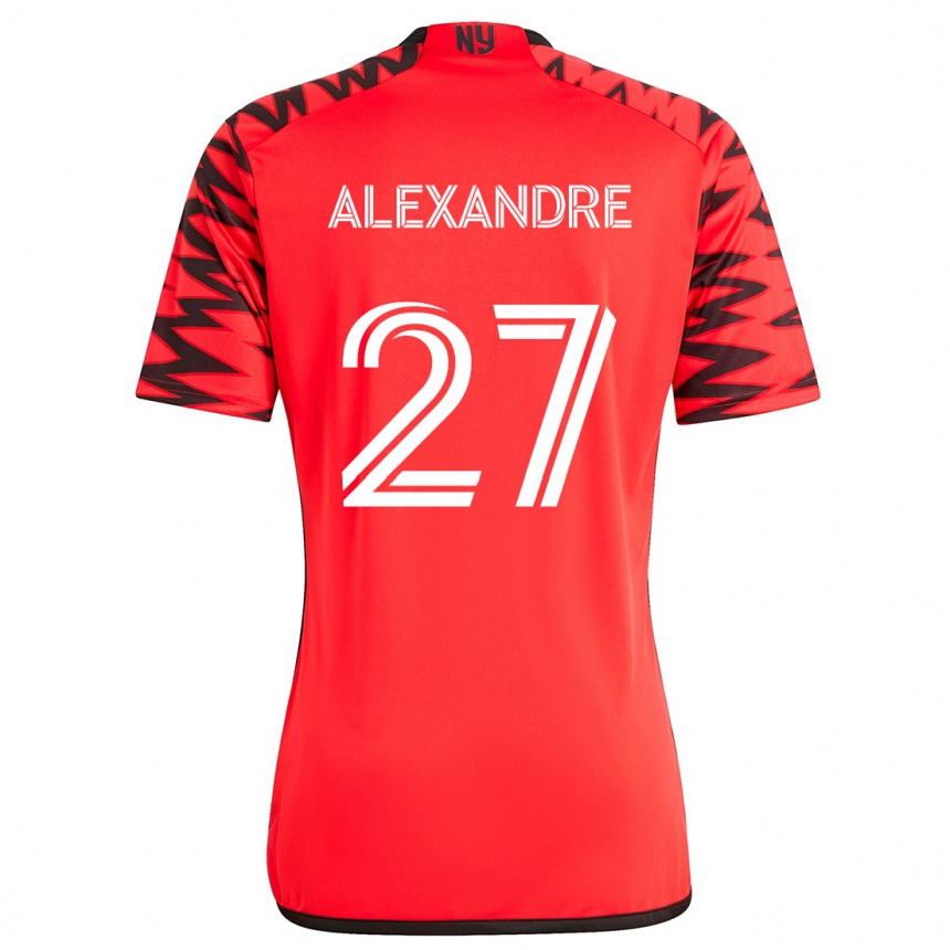 Men Football Davi Alexandre #27 Red Black White Away Jersey 2024/25 T-Shirt Nz