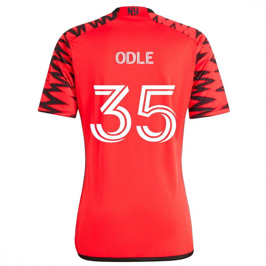 Men Football Dallas Odle #35 Red Black White Away Jersey 2024/25 T-Shirt Nz