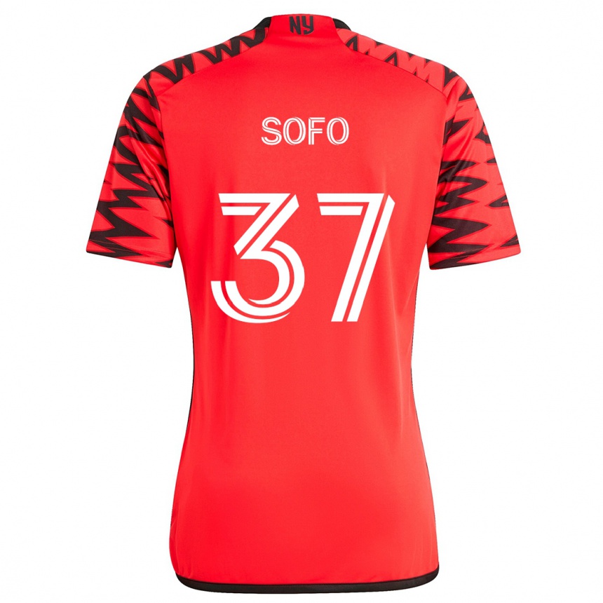 Men Football Mohammed Sofo #37 Red Black White Away Jersey 2024/25 T-Shirt Nz