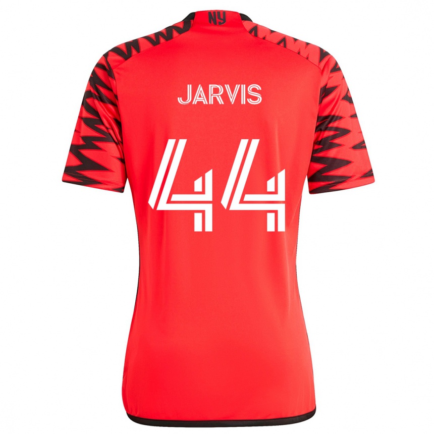 Men Football Aiden Jarvis #44 Red Black White Away Jersey 2024/25 T-Shirt Nz