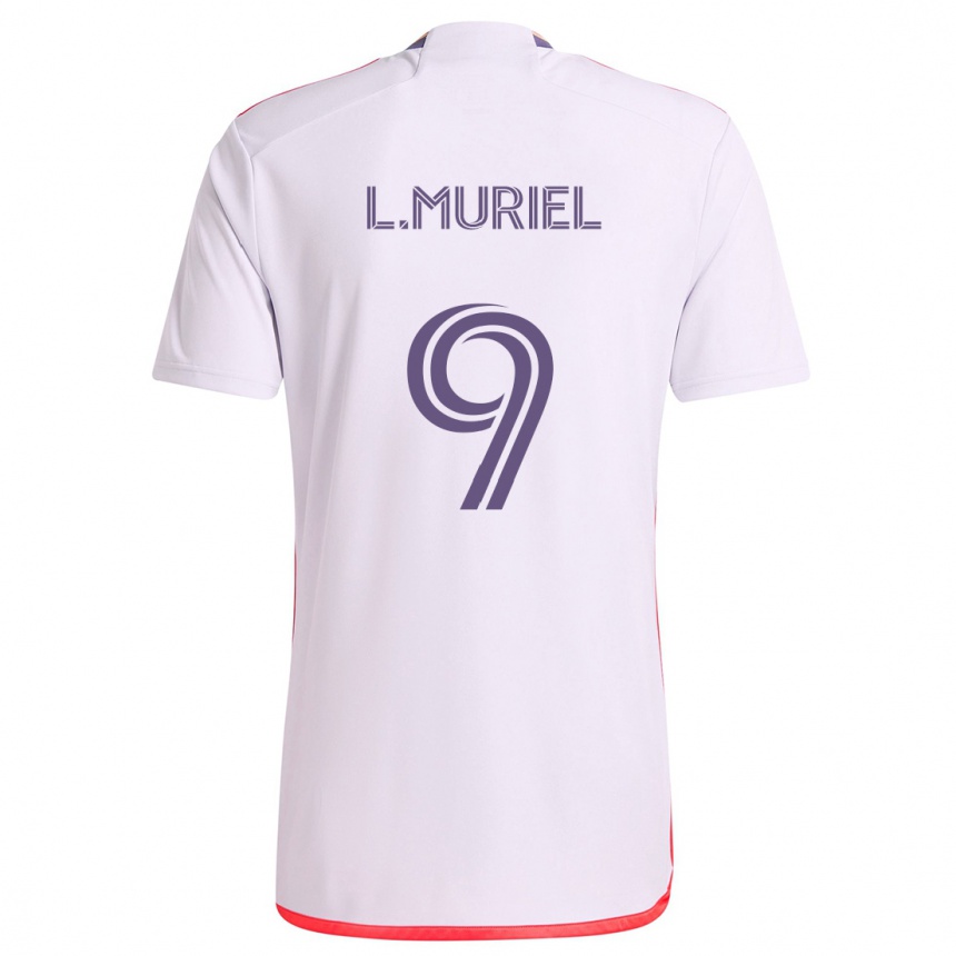 Men Football Luis Muriel #9 White Red Purple Away Jersey 2024/25 T-Shirt Nz