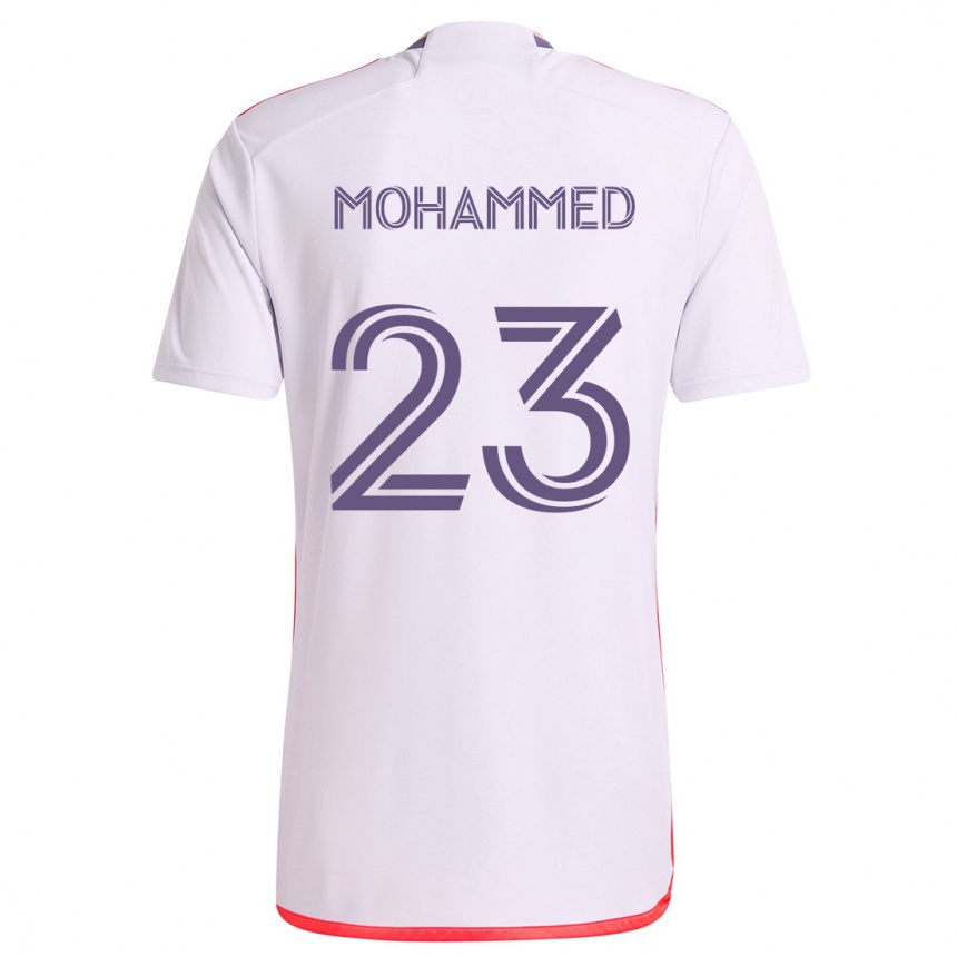 Men Football Shak Mohammed #23 White Red Purple Away Jersey 2024/25 T-Shirt Nz