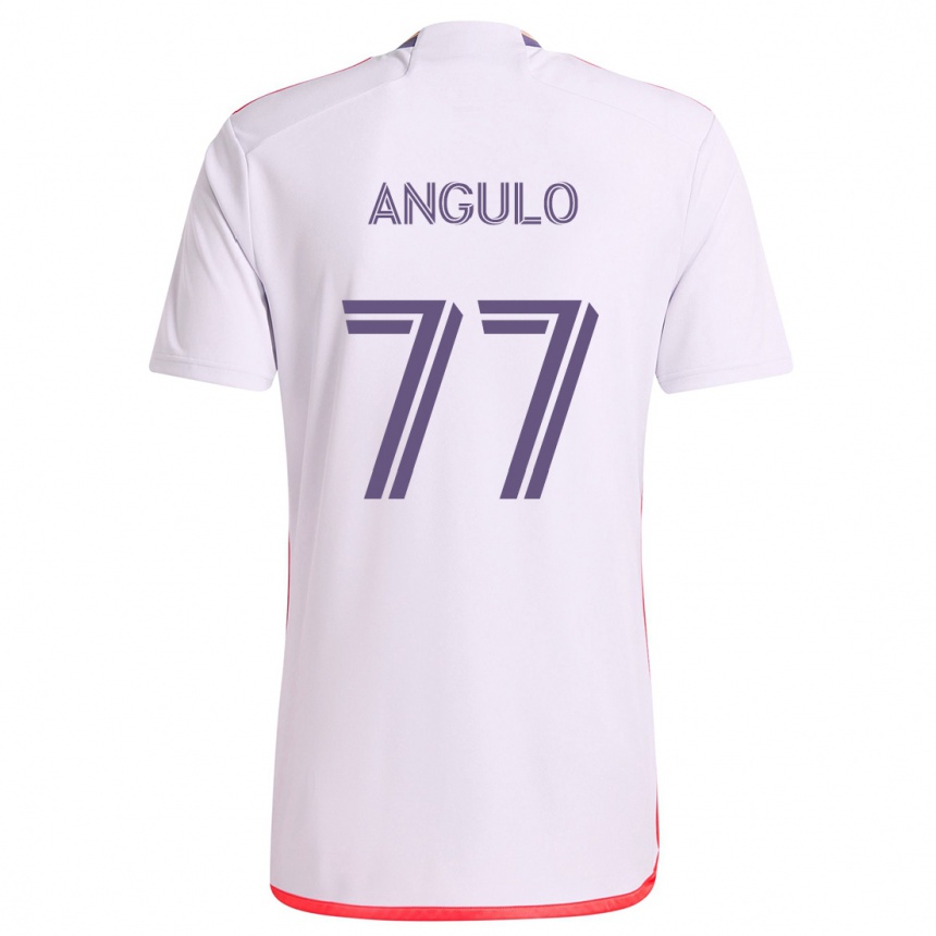 Men Football Iván Angulo #77 White Red Purple Away Jersey 2024/25 T-Shirt Nz