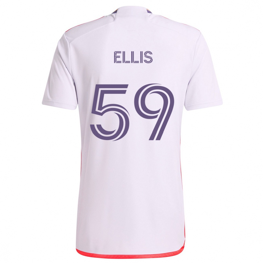 Men Football Justin Ellis #59 White Red Purple Away Jersey 2024/25 T-Shirt Nz