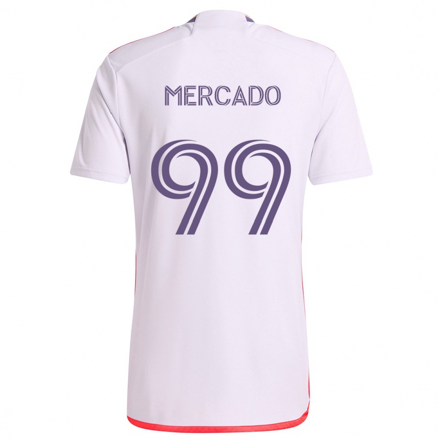 Men Football Carlos Mercado #99 White Red Purple Away Jersey 2024/25 T-Shirt Nz