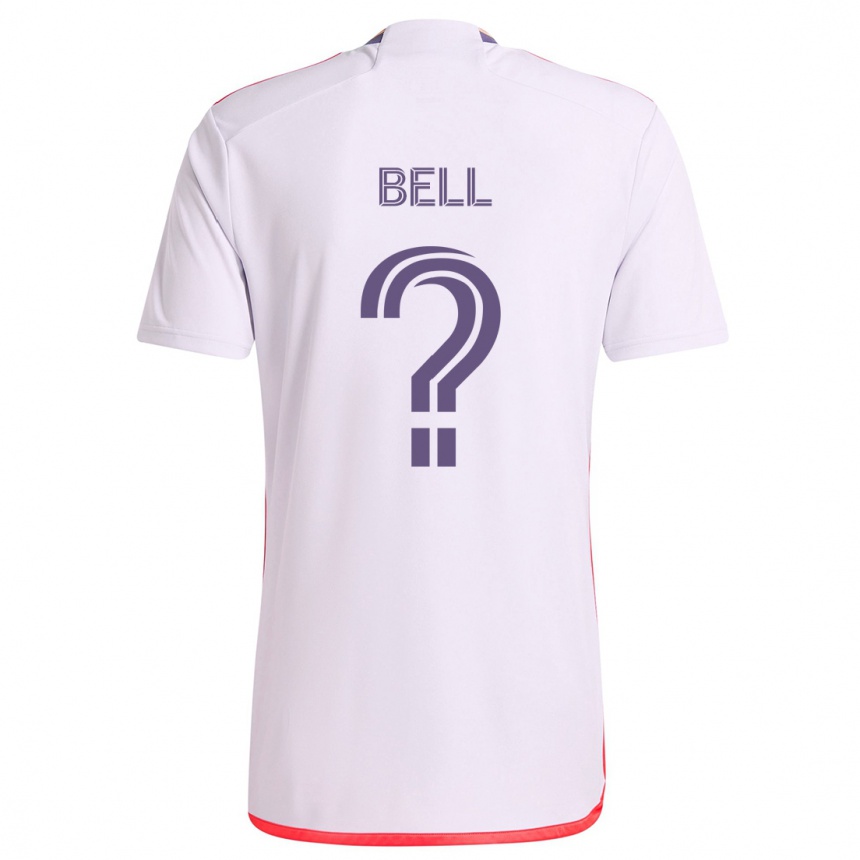 Men Football Dominic Bell #0 White Red Purple Away Jersey 2024/25 T-Shirt Nz